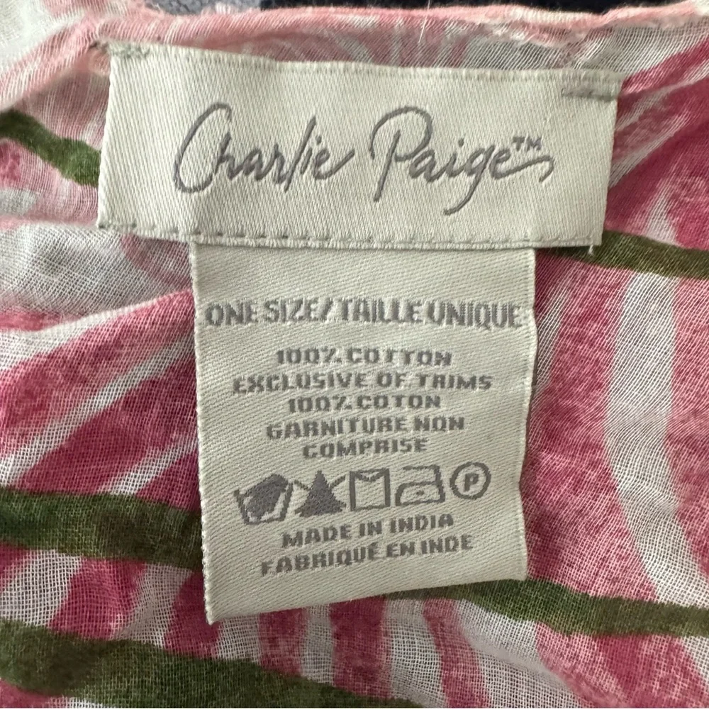 Charlie Paige Women’s 100% Cotton Resort Floral Swim Cover Up Kimono One Size - Picture 3 of 3